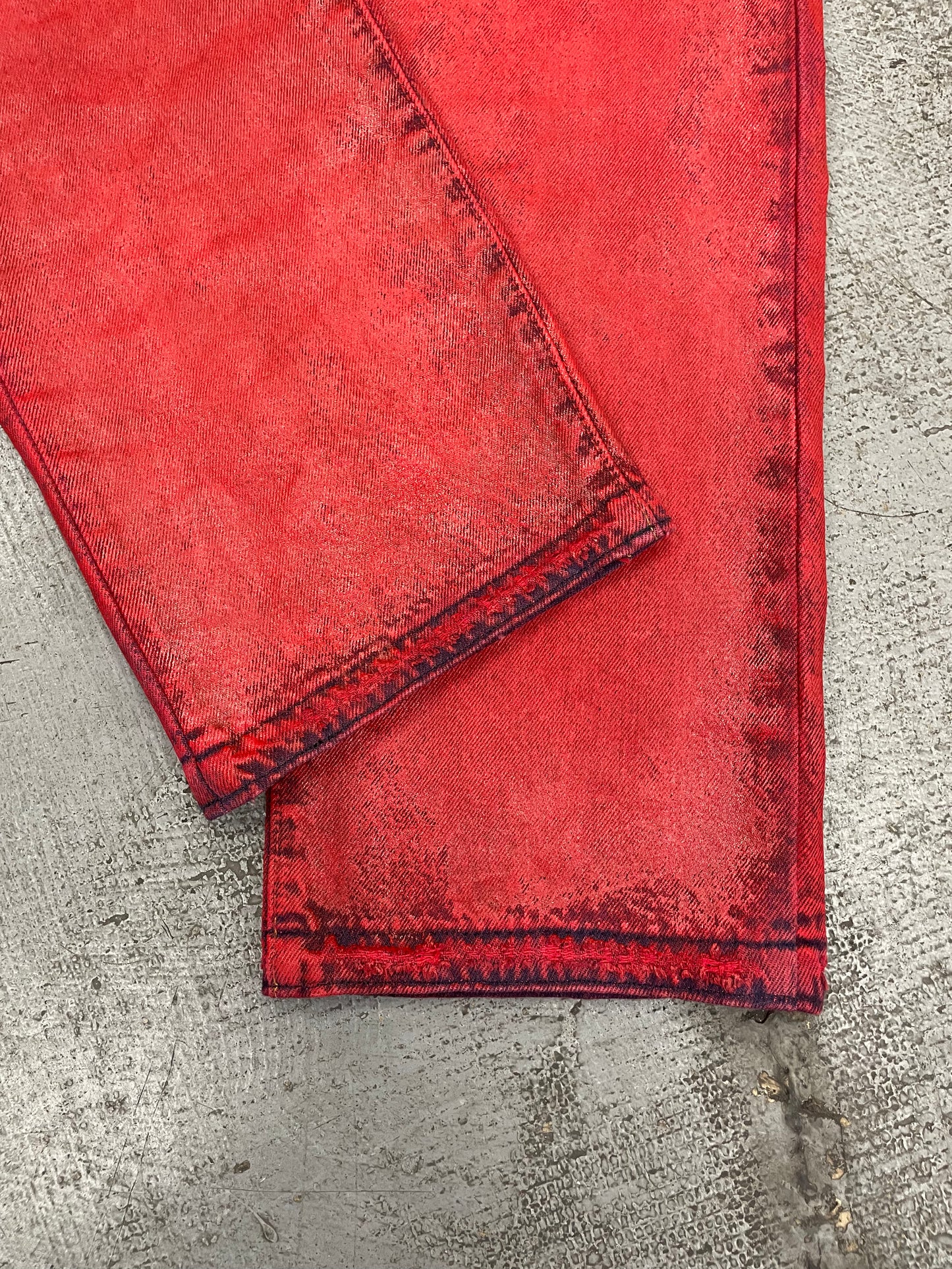 Painted Leather Effect Jeans