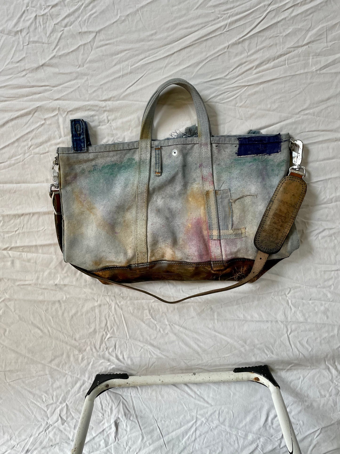 Scraps Painted Canvas Bag