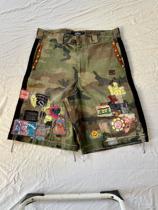 Patchwork Camo Army Shorts