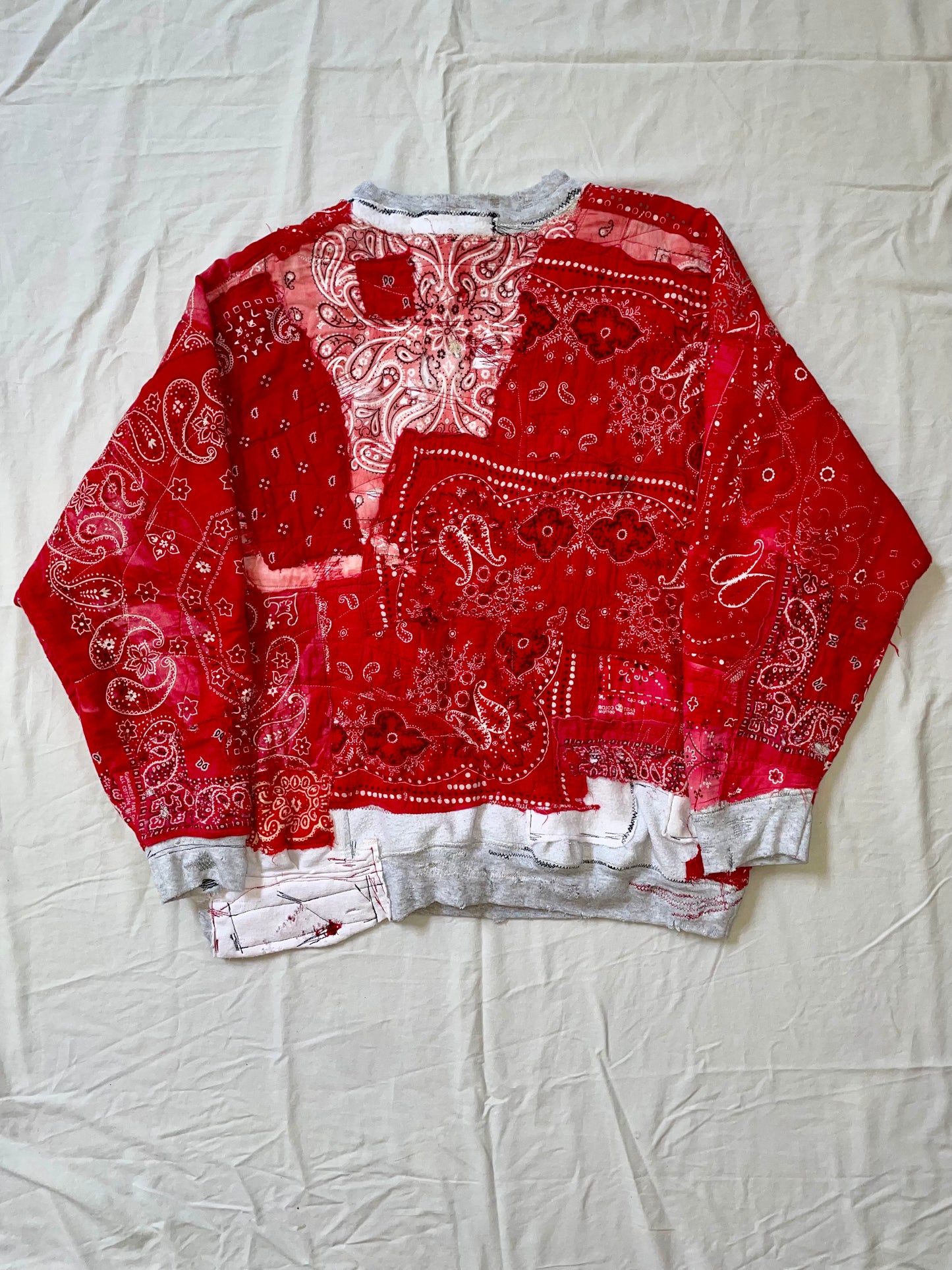 Boro Bandana Oversized Crewneck Sweater