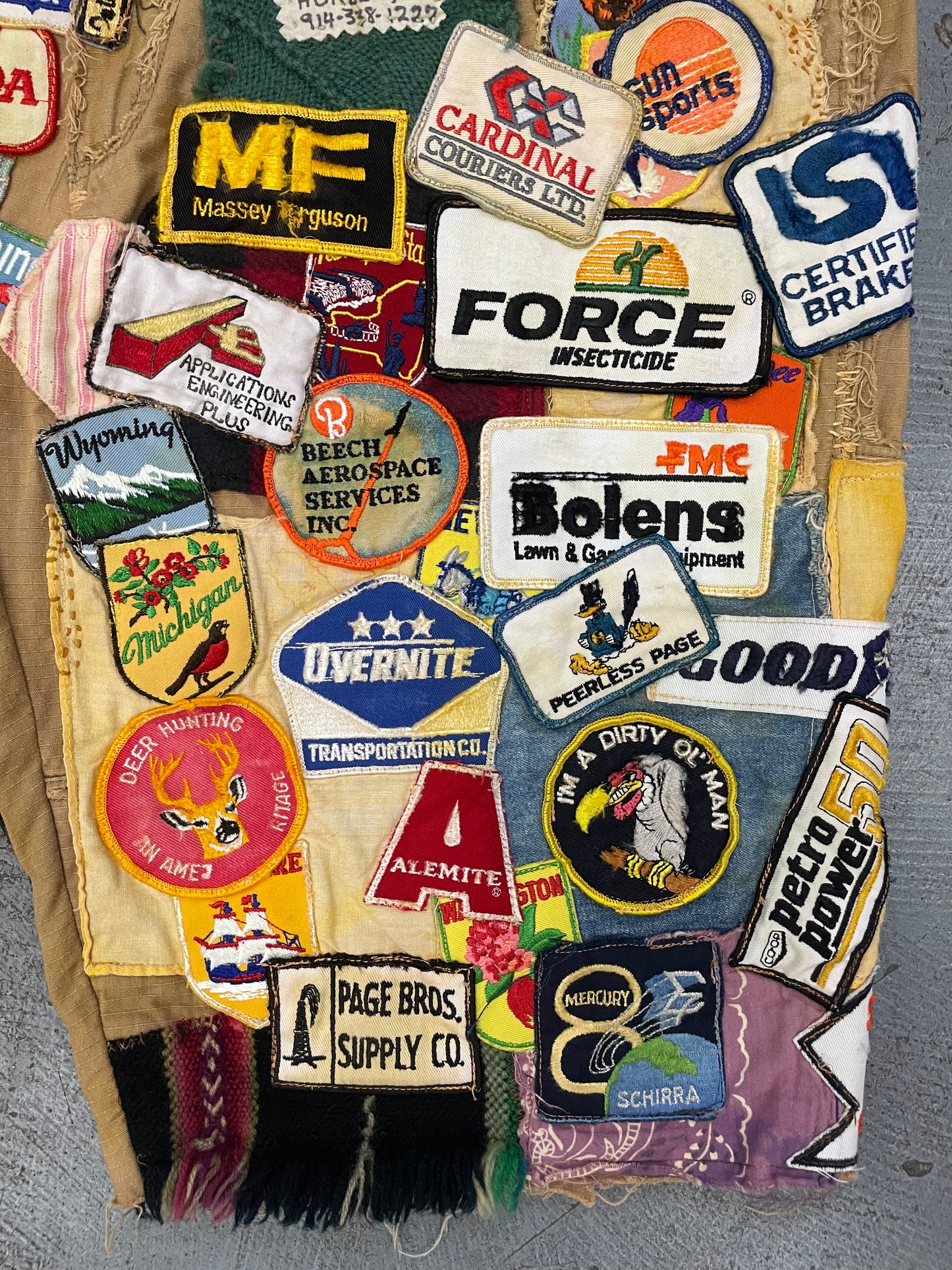 Vintage Patch Cutoff Trucker Shorts