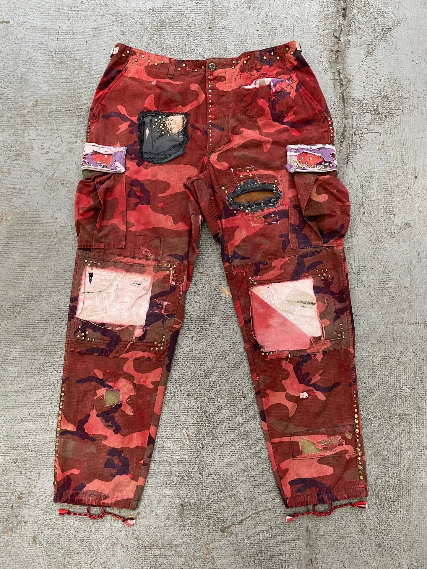 Overdyed Studded Camo Cargo Pants