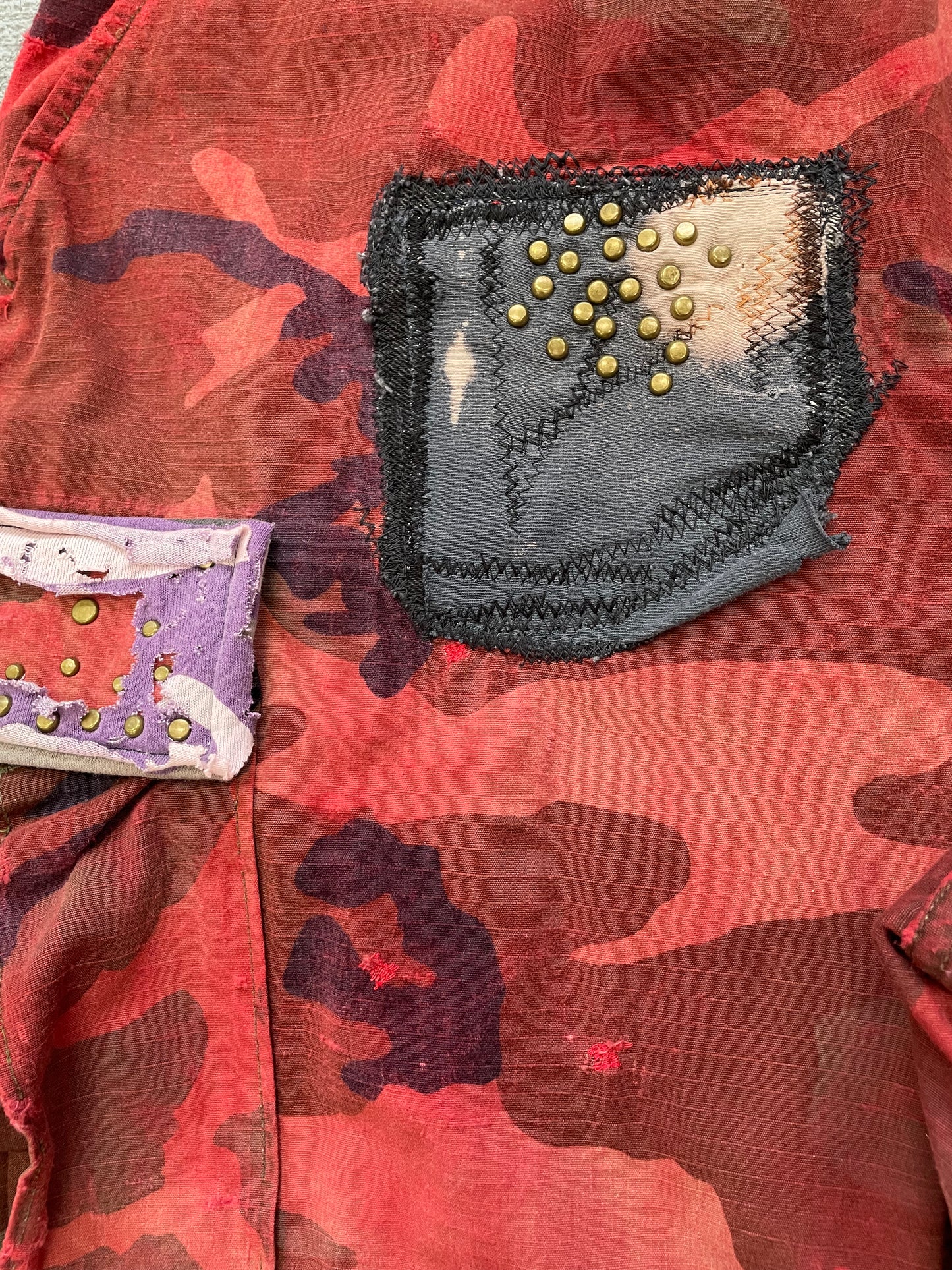 Overdyed Studded Camo Cargo Pants