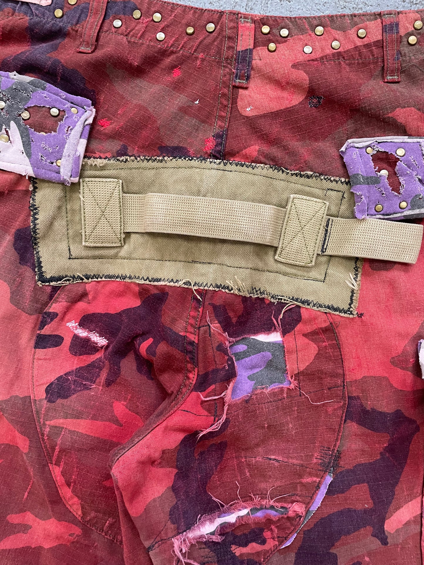Overdyed Studded Camo Cargo Pants