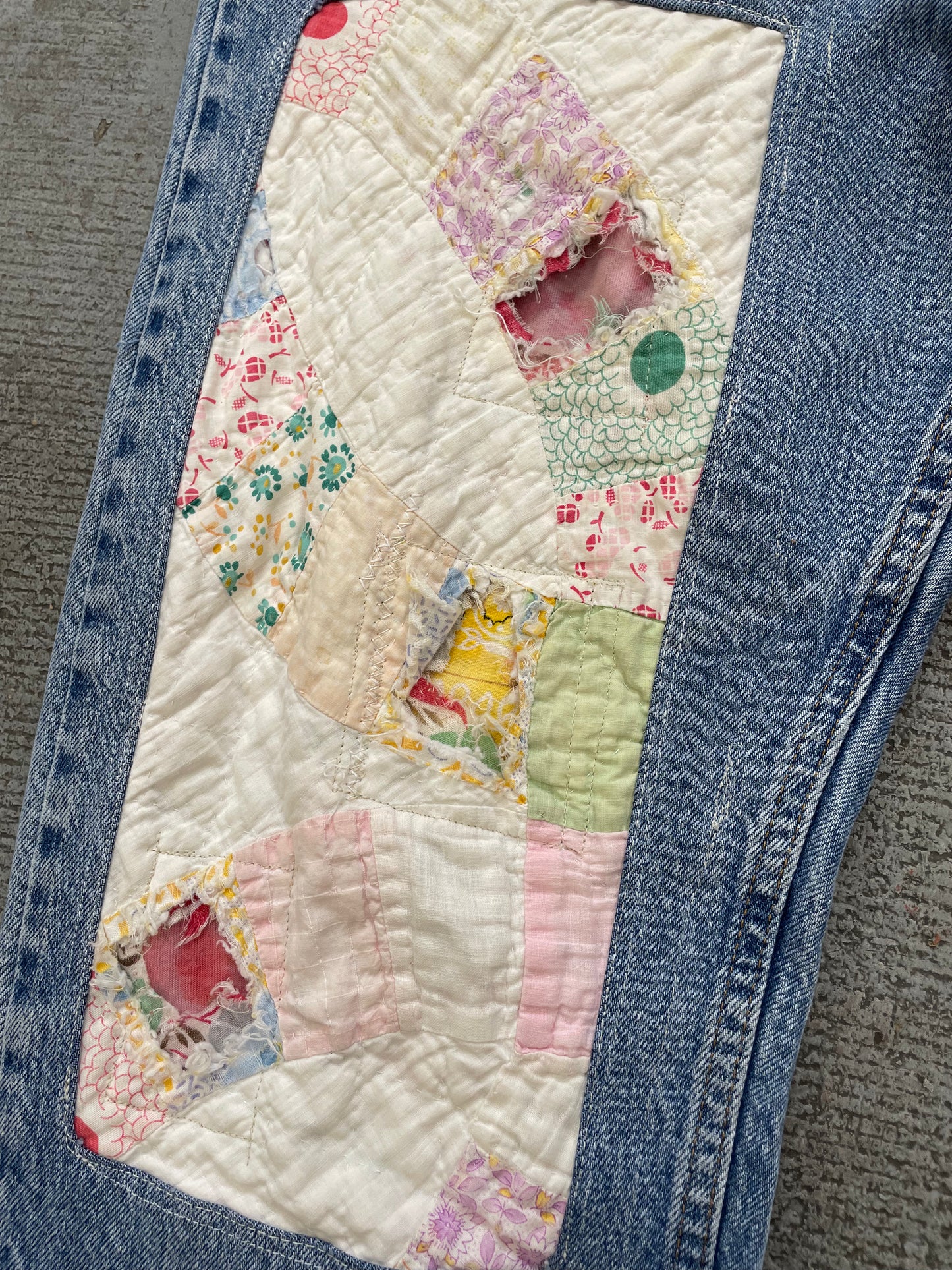 Quilted Patchwork Relaxed Jeans