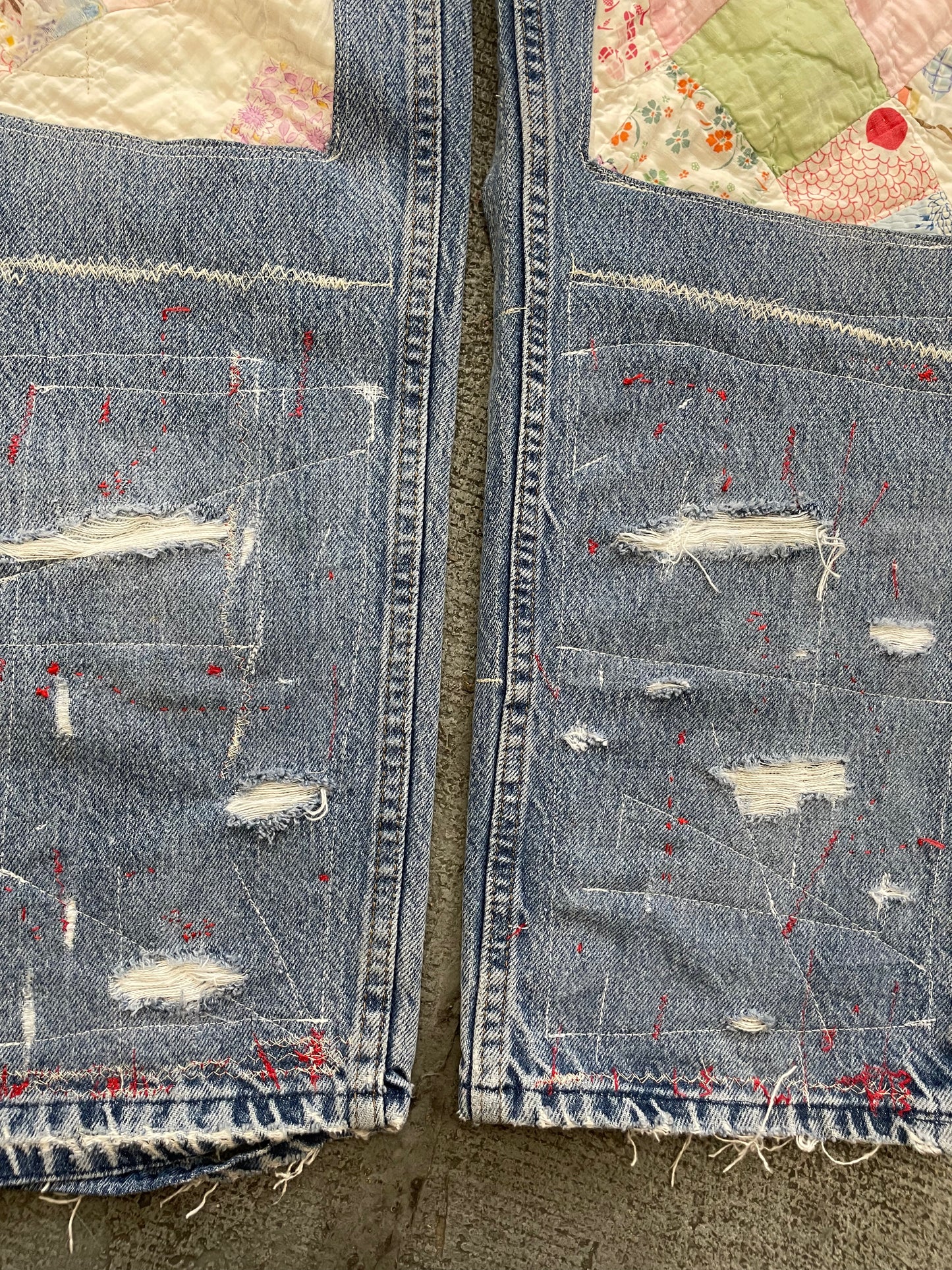 Quilted Patchwork Relaxed Jeans