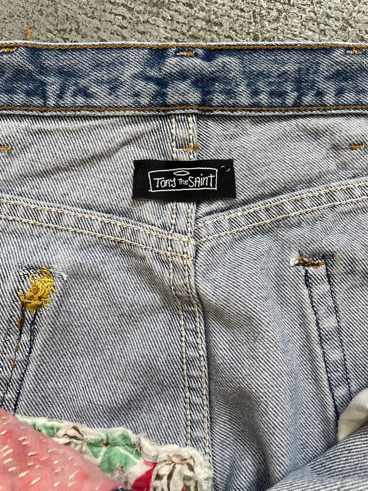 Quilted Patchwork Relaxed Jeans