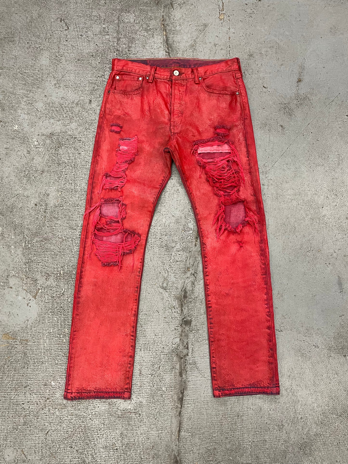 Painted Leather Effect Jeans