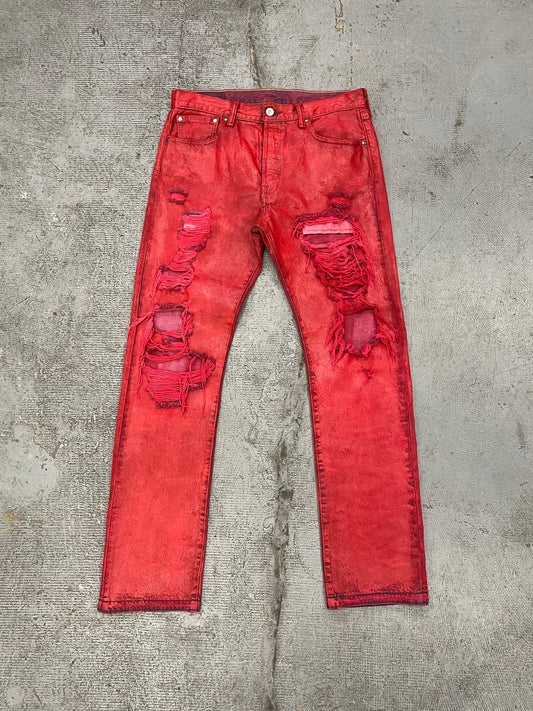 Painted Leather Effect Jeans