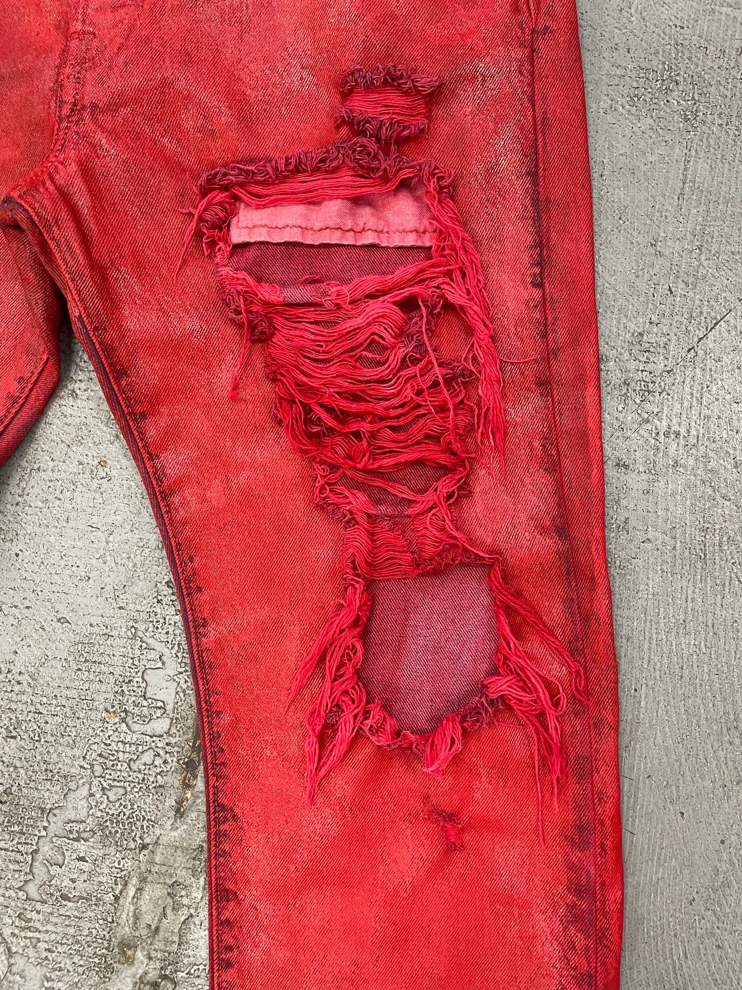 Painted Leather Effect Jeans