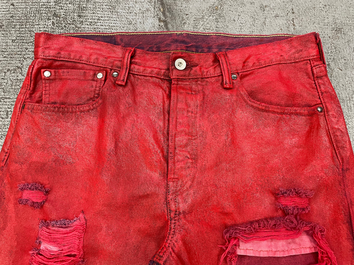 Painted Leather Effect Jeans