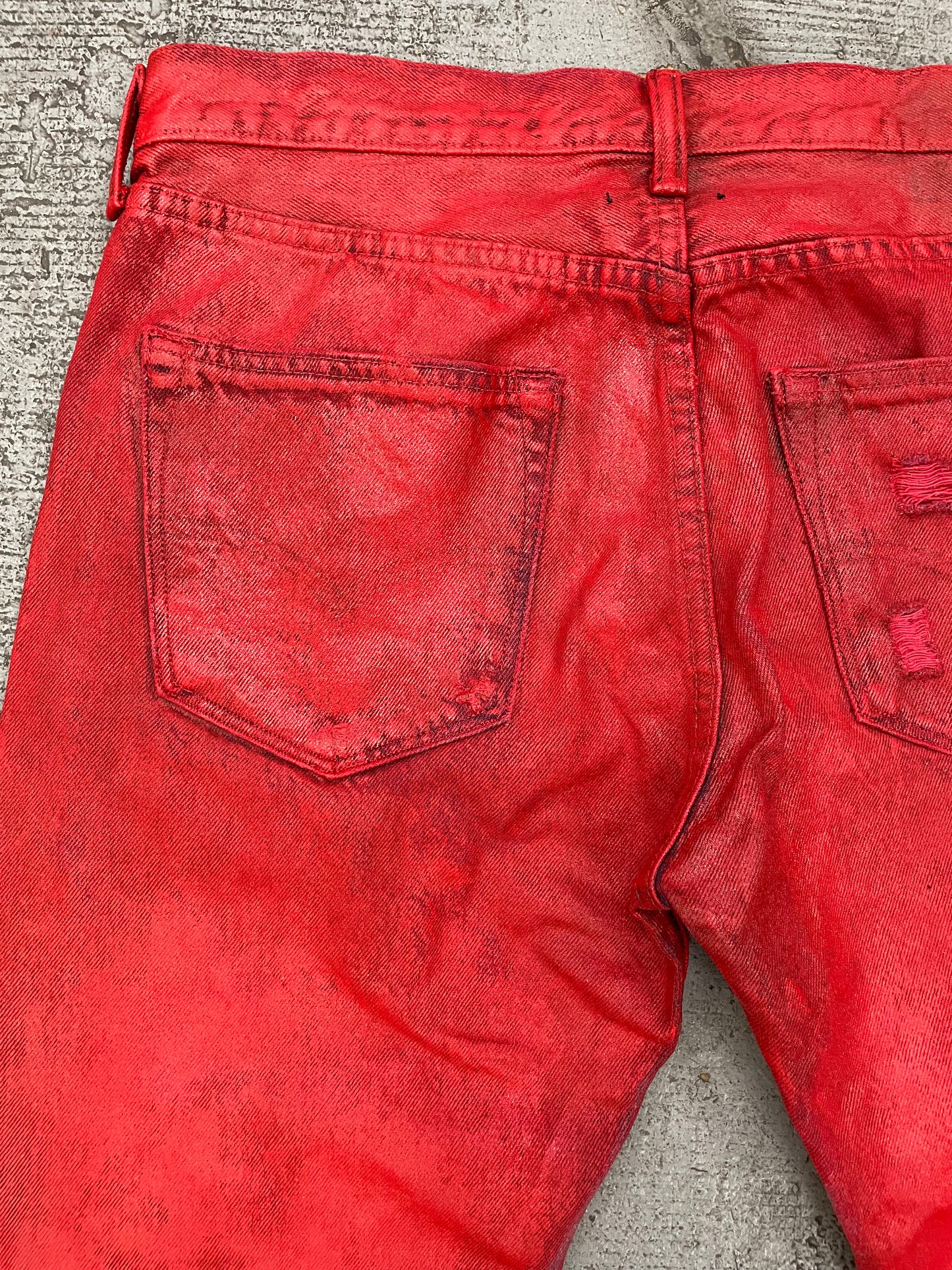 Painted Leather Effect Jeans