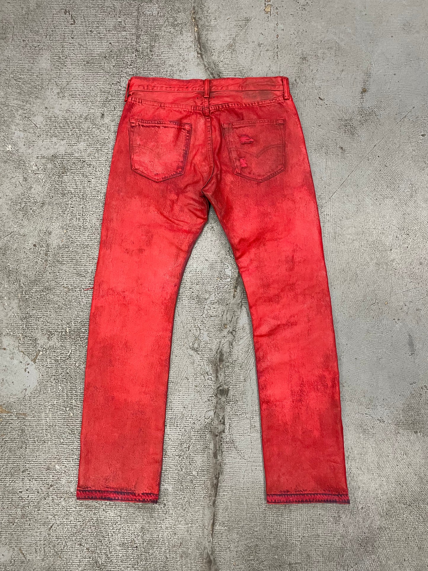 Painted Leather Effect Jeans